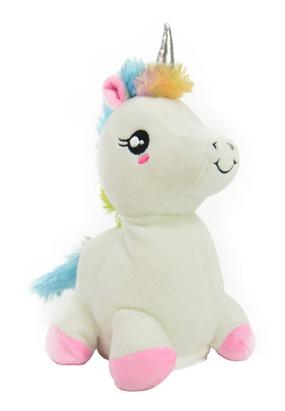 Kögler 75662 - Labertier Einhorn Snowflake, ca. 27 cm groß, nachsprechendes Plüschtier mit Wiedergabefunktion, plappert alles witzig nach und bewegt sich, batteriebetrieben