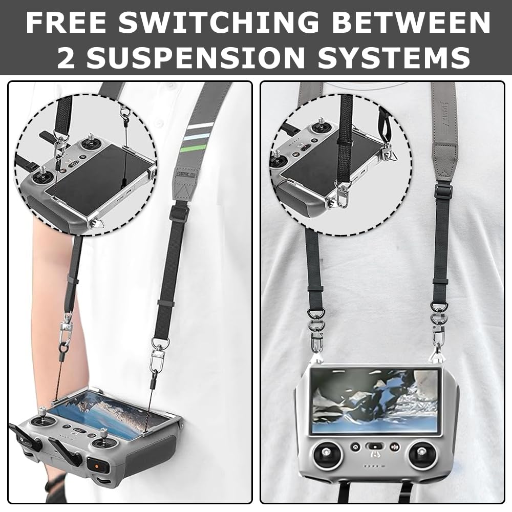 ZOYDP Gurt für DJI RC/RC 2/Rc Pro Controller, Halsband Tragegurt für DJI Mini 4 Pro/Mini 3 pro/Mavic 3/Air 3S, Verstellbarer Gurt Schlüsselband, Lanyard Zubehör für Drohnenfernbedienung