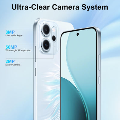 OPPO Reno14 FS 5G 12+512GB Smartphone ohne Vertrag, Simlockfreies AI Handy Android, Schirm 120Hz 6,57" AMOLED, 50MP AI Kamera, 6000mAh Akku, SUPERVOOC 45W, Snapdragon 6 Gen 1, IP69, 4K-Video, Blau