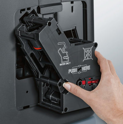 SIEMENS Kaffeevollautomat EQ.6 plus s300 TE653501DE, für viele Kaffeespezialitäten, Milch-Aufschäumdüse, Keramikmahlwerk, Doppeltassenfunktion, Antikalk, automatische Dampfreinigung, 1500 W, silber