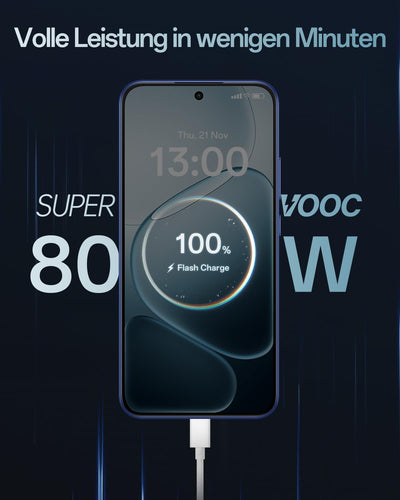 OPPO A6 Pro 5G 8+256GB, KI-Android-Smartphone (freigeschaltet), 6,57-Zoll 120Hz AMOLED-Display, 50+16-MP-KI-Kamera, 6500-mAh-Akku, IP69, Stellar Black (inkl. 80-W-SUPERVOOC-Ladegerät & Kopfhörer)