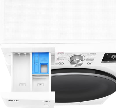 LG Electronics W4WR70961, Klasse A/D, Frontlader-Waschtrockner 9-6 kg, 1360 U/min, AI Direct Drive, Wi-Fi, Tiefenreinigung mit Dampf, TurboWash, Aqualock, Wäsche nachlegen 62 x 60 x 85 cm ꟷ Weiß