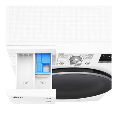 LG Electronics W4WR70961, Klasse A/D, Frontlader-Waschtrockner 9-6 kg, 1360 U/min, AI Direct Drive, Wi-Fi, Tiefenreinigung mit Dampf, TurboWash, Aqualock, Wäsche nachlegen 62 x 60 x 85 cm ꟷ Weiß