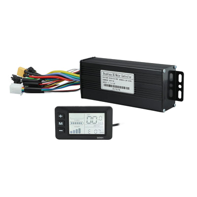 HERCHR Elektromotor Brushless Controller, DC 24V 36V 48V Motorgeschwindigkeit Controller 1000W-1500W E-Bike 30A 3-Modus Sinuswellen Umrüstsatz Mit LCD Display Für 22,2mm Lenker Elektrofahrrad Roller