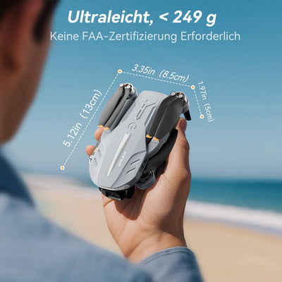 FERIETELF B16 GPS Drohne mit Kamera 4K für Erwachsene, Bürstenloser Motor, 5G FPV RC- Quadrocopter mit Auto Rückkehr & Auto Folgen, 50 min Flugzeit, C0 Faltbar Drohne für Anfänger, unter 249g