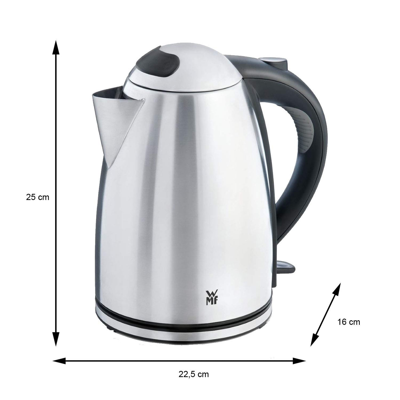 WMF Stelio Wasserkocher Edelstahl 1,7l, elektrischer Wasserkocher mit Kalkfilter, 2400 W, Wasserstandanzeige beleuchtet, edelstahl matt