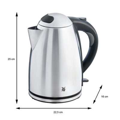 WMF Stelio Wasserkocher Edelstahl 1,7l, elektrischer Wasserkocher mit Kalkfilter, 2400 W, Wasserstandanzeige beleuchtet, edelstahl matt