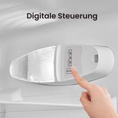 Comfee RCB169DS3 Kühlschrank mit Gefrierfach 150cm Höhe/Kühl-/Gefrierkombination Freistehend/Low Frost/174L/leise Kühlgefrierkombi 38dB/Einstellbare Kühlschranktemperatur/LED-Licht/156 kWh/Jahr/Silber