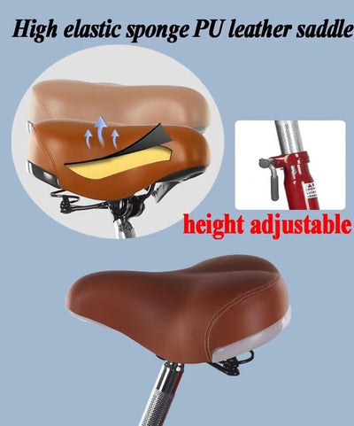 LSQXSS Outdoor-Cruiser-Fahrräder mit hinterer Kabine, älteres Roller-Dreirad mit hinterem Beifahrersitz, Freizeit-Einkaufswagen-Rikscha-Tretfahrrad für Erwachsene, Stoßdämpfer-Vordergabel