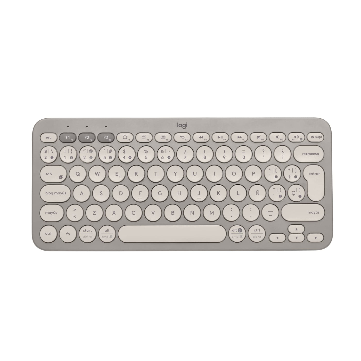 Logitech K380 Multi-Device Bluetooth Wireless Keyboard, Spanisches QWERTY - Sand