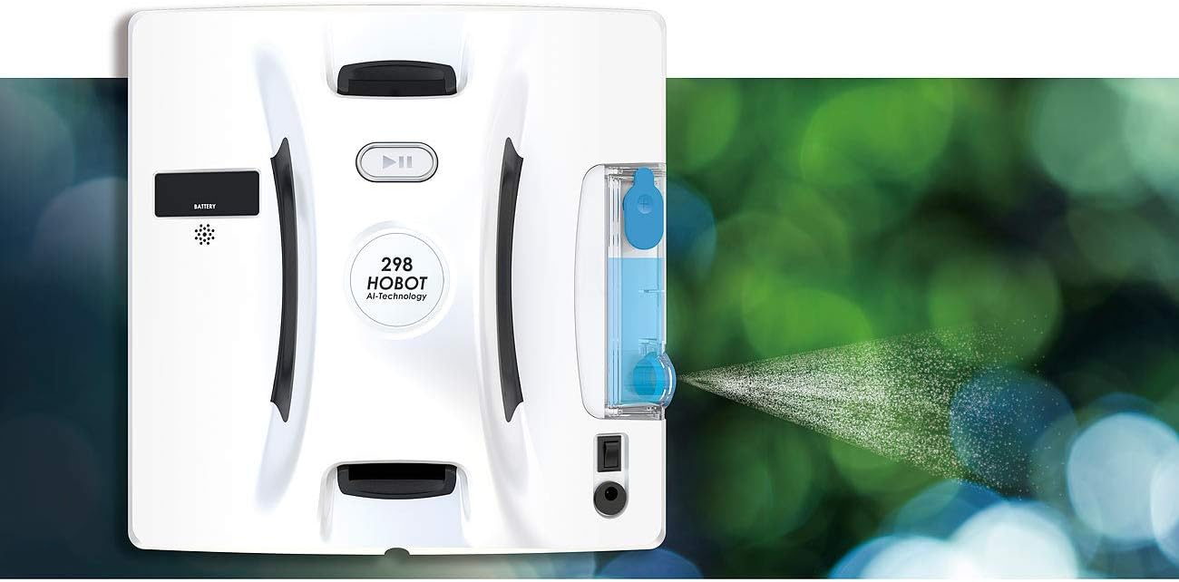 Sichler Haushaltsgeräte Fensterputzroboter: HOBOT-298 Profi-Fensterputz-Roboter mit Sprüh-Funktion, App-Steuerung (Hobot Fensterputzroboter, Profi Fensterputzroboter, Fensterreinigung)