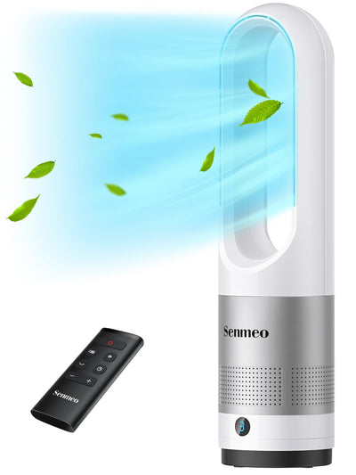 Senmeo Rotorloser Ventilator, 55cm Turmventilator sehr Leise, 8 Geschwindigkeiten, 90° Oszillation, 9H Timer, LED-Anzeige
