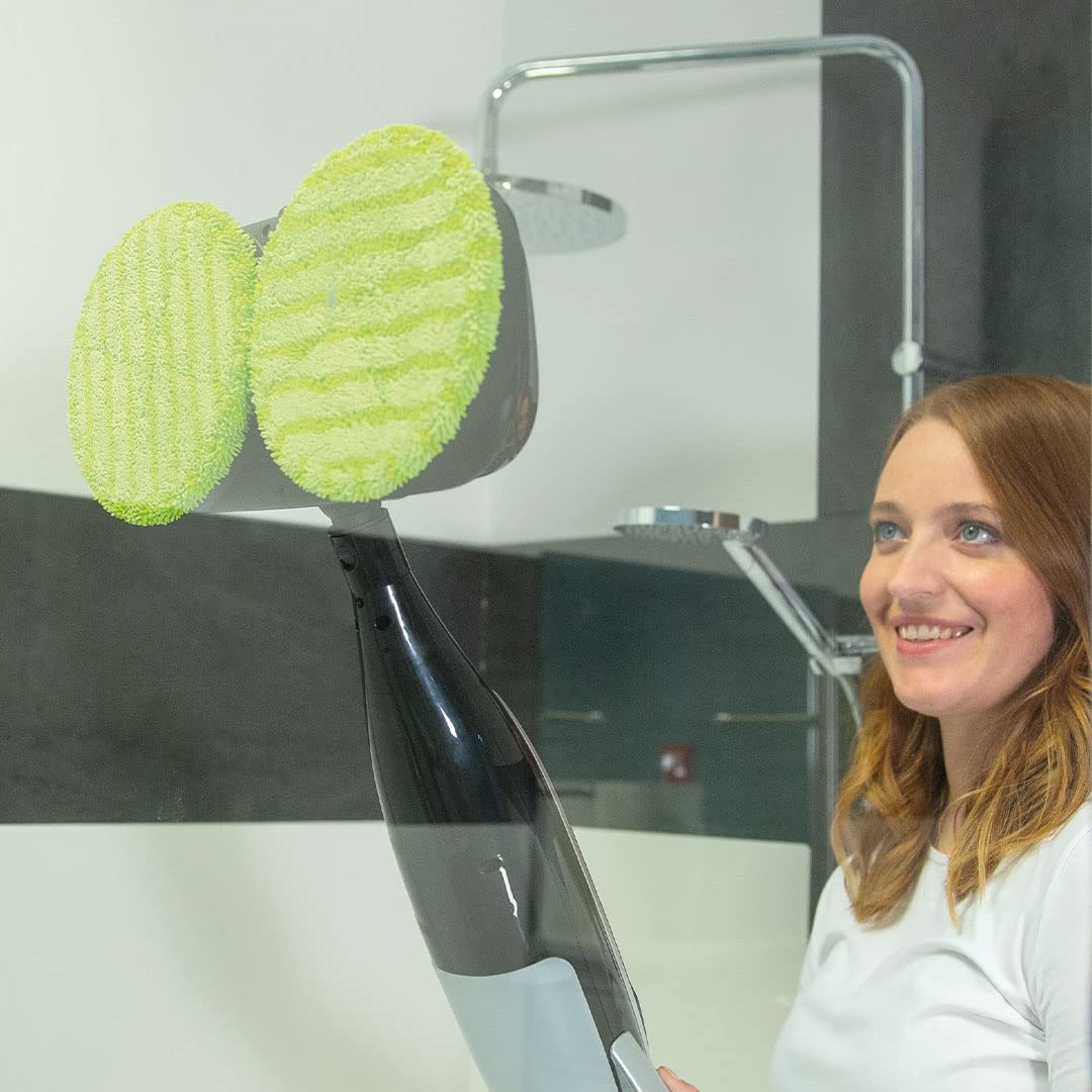 Livington Steam Twister schwarz - rotierender Dampfreiniger inkl. Zubehör - Dampfbesen & Handdampfreiniger - Entfernt bis zu 99,9% der Bakterien - elektrischer Bodenwischer mit Wassertank