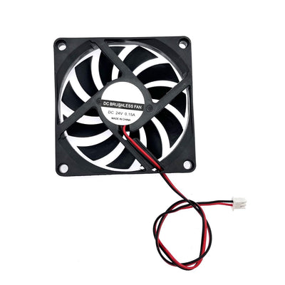 JZK 2 Stück DC 24V 8010 Silent Cooling Fan mit Drähten, PC-Lüfter 80mm, Computergehäuselüfter 8cm x 8cm x 1cm, DC Brushless Fan 24V, 3D-Drucker Lüfter mit Kabel