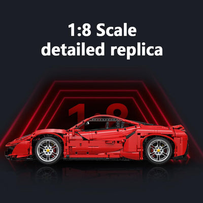 CaDA Master C61042w Supercar 488 Klemmbausteine,3187/pcs Technik Groß Ferngesteuert Auto 1:8 Bausteine,MOC Sportwagen Modell Spielzeug für Erwachsene und Jugendliche