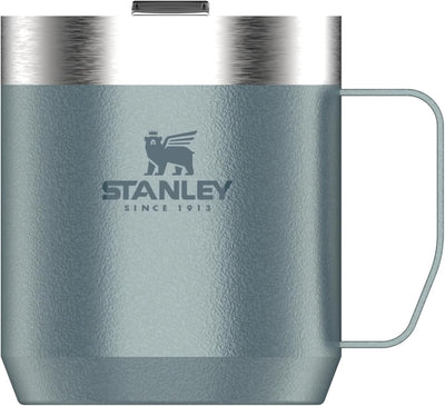 Stanley Classic Legendary Camp Mug Thermobecher 354ml - Hält 1.5 Stunden Heiß - 3 Stunden Kalt - BPA-Frei - Spülmaschinenfest - Edelstahl Kaffeebecher To Go - Hammertone Ice