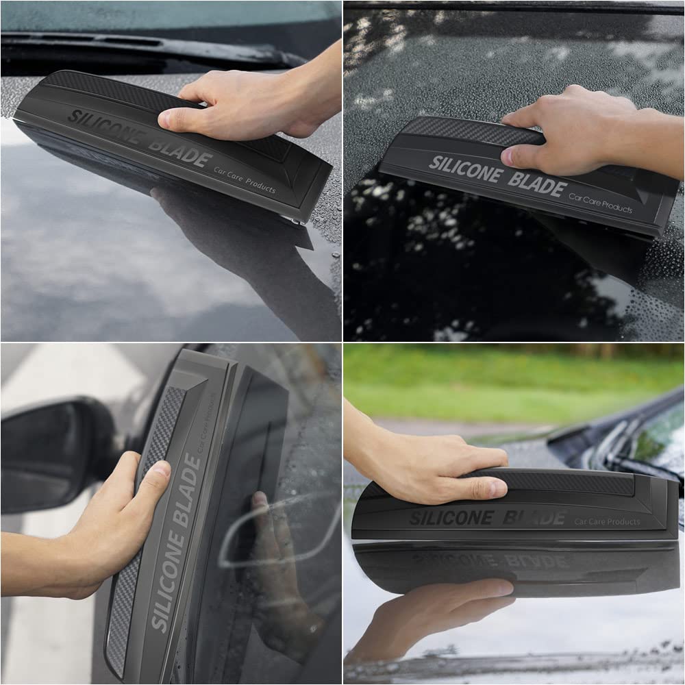 SPTwj Silikon Auto Abzieher Wasserabzieher Autoabzieher Wasserschieber Weiches mit Silikonlippe Wasserabstreifer Wasser Gummi Abzieher für Auto Fensterwischer und Dusche Spiegel Fenster