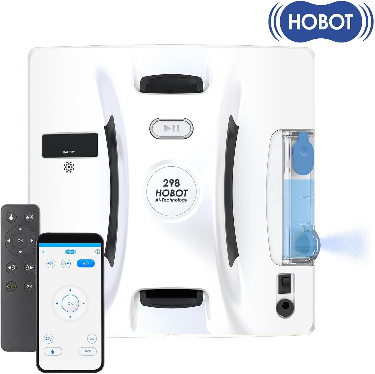 Sichler Haushaltsgeräte Fensterputzroboter: HOBOT-298 Profi-Fensterputz-Roboter mit Sprüh-Funktion, App-Steuerung (Hobot Fensterputzroboter, Profi Fensterputzroboter, Fensterreinigung)