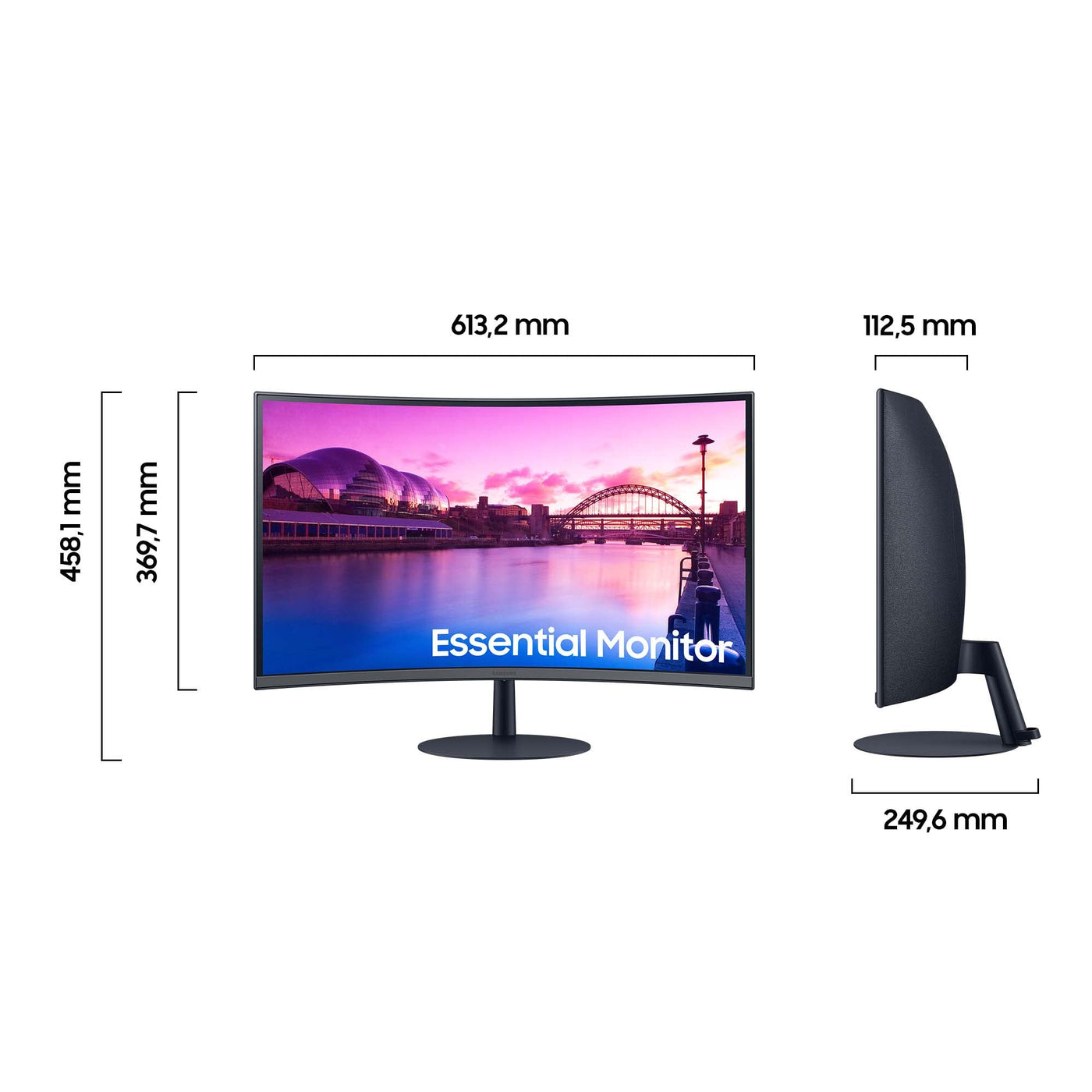 Samsung Curved S39C Essential Monitor S27C390EAU, 27 Zoll, VA-Panel, Full HD-Auflösung, Eco Saving Plus, integrierte Stereo Lautsprecher, 4 ms Reaktionszeit, Bildwiederholrate 75 Hz, Schwarz