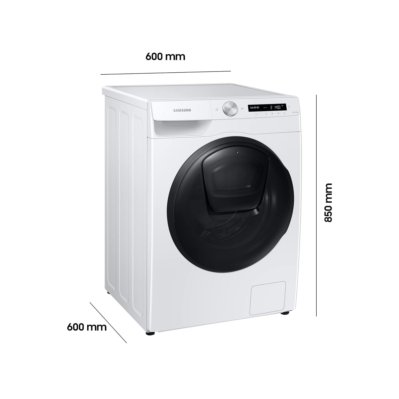 Samsung WD81T554ABW/S2 Waschtrockner, 10,5/6 kg, 1400 U/min, AddWash, Ecobubble, Simple Control-Bedienkonzept, Air Wash, Hygiene-Dampfprogramm, Weiß