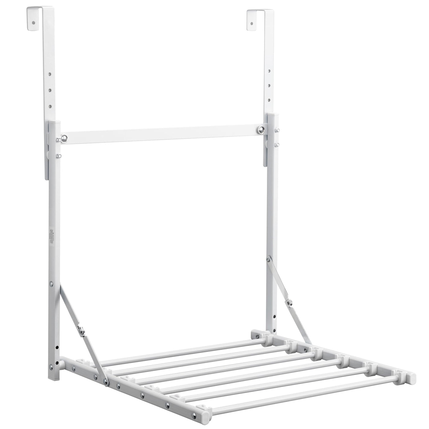 Navaris 1-stufiger Faltbarer Kleiderständer - Handtuchhalter Tür einhängen - Wäscheständer Tür -Tür Wäscheständer - Tür Handtuchhalter - Höhenverstellbar - Weiß