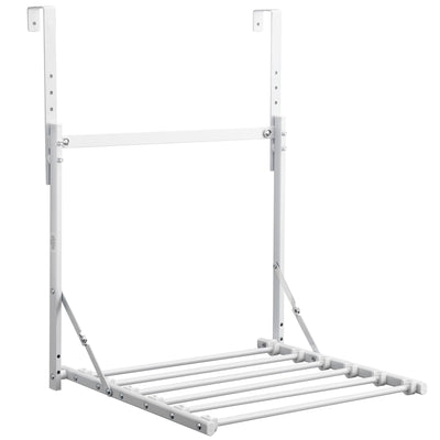 Navaris 1-stufiger Faltbarer Kleiderständer - Handtuchhalter Tür einhängen - Wäscheständer Tür -Tür Wäscheständer - Tür Handtuchhalter - Höhenverstellbar - Weiß