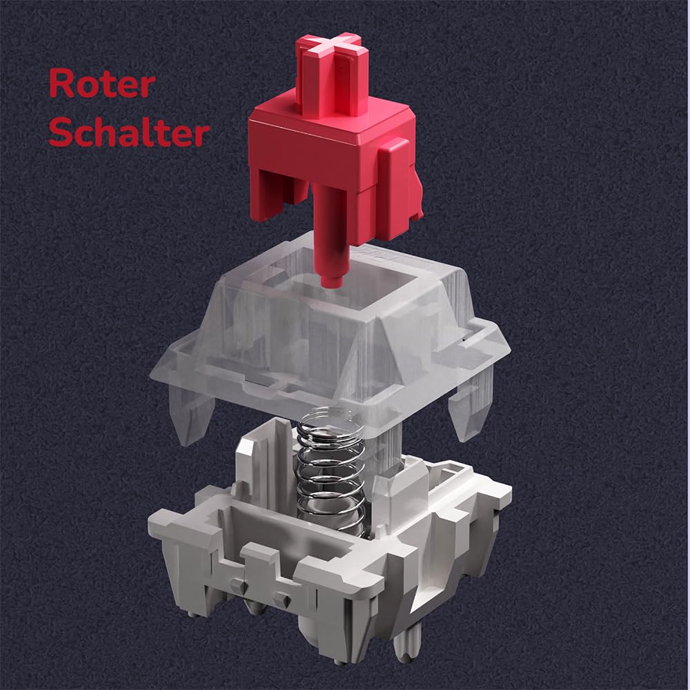 RK ROYAL KLUDGE M75 Gaming Tastatur kabellos 75% TKL Mechanische Tastatur RGB 2,4 GHz Wireless/Bluetooth/USB-C QWERTZ mit OLED-Smart-Display und Knopf Hot Swappable Roter Schalter, Lavendelviolett