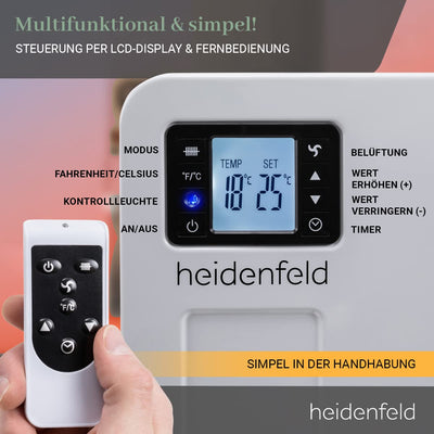 Heidenfeld Elektro Konvektorheizung EK100 | 𝟑 𝐉𝐀𝐇𝐑𝐄 𝐆𝐀𝐑𝐀𝐍𝐓𝐈𝐄 - 2300 Watt - Fernbedienung - Timer - LCD-Display - Heizkörper - Heizgerät - Elektroheizung - Bis 40 m² - Konvektor (EK100)