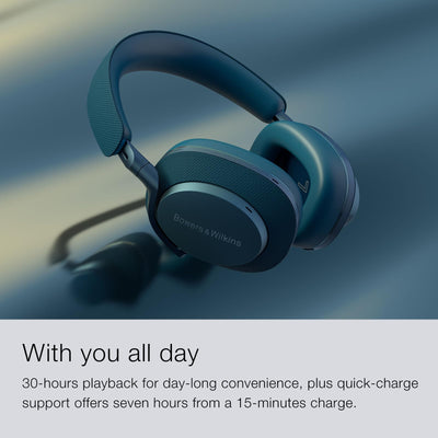 Bowers & Wilkins PX7 S2e Over-Ear-Kopfhörer mit Geräuschunterdrückung, kabellos, Qualcomm aptX™ Adaptive & Schnellladung, 30 Stunden Wiedergabe, sechs integriertes Mikrofon, Wolkengrau