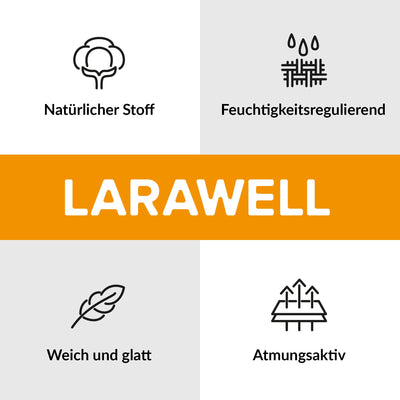 LARAWELL Bettwäsche 135x200 Baumwolle Ganzjahres Bettwäsche-Sets rot grau gestreift Premium