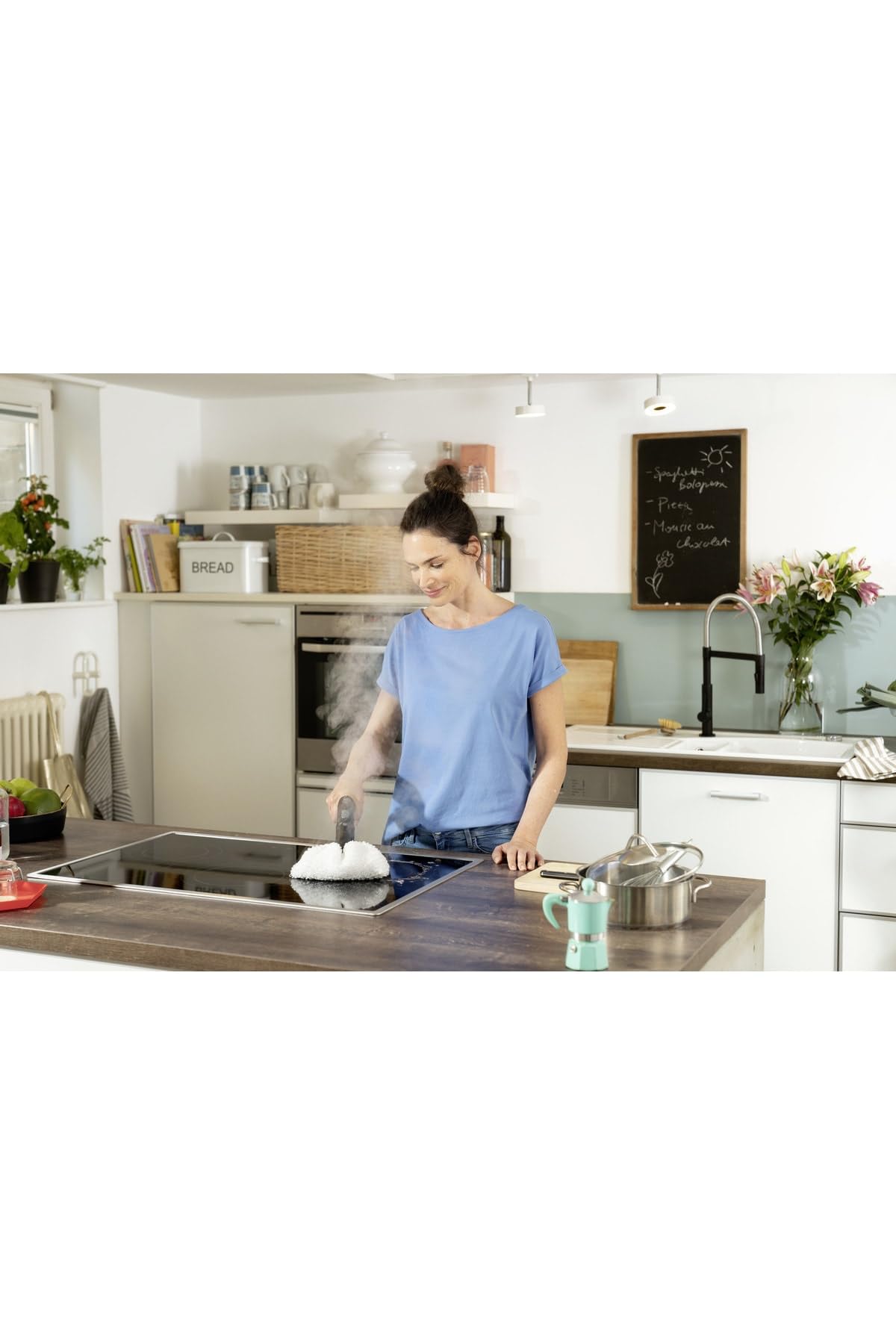 Kärcher Dampfreiniger SC 3 Deluxe EasyFix, Dampfdruck: 3,5 bar, Aufheizzeit: 30 s, Leistung: 1.900 W, Flächenleistung: 75 m², Tank: 1 l, mit Bodenreinigungsset, Mikrofaser-Bezug, Düsen und Rundbürste