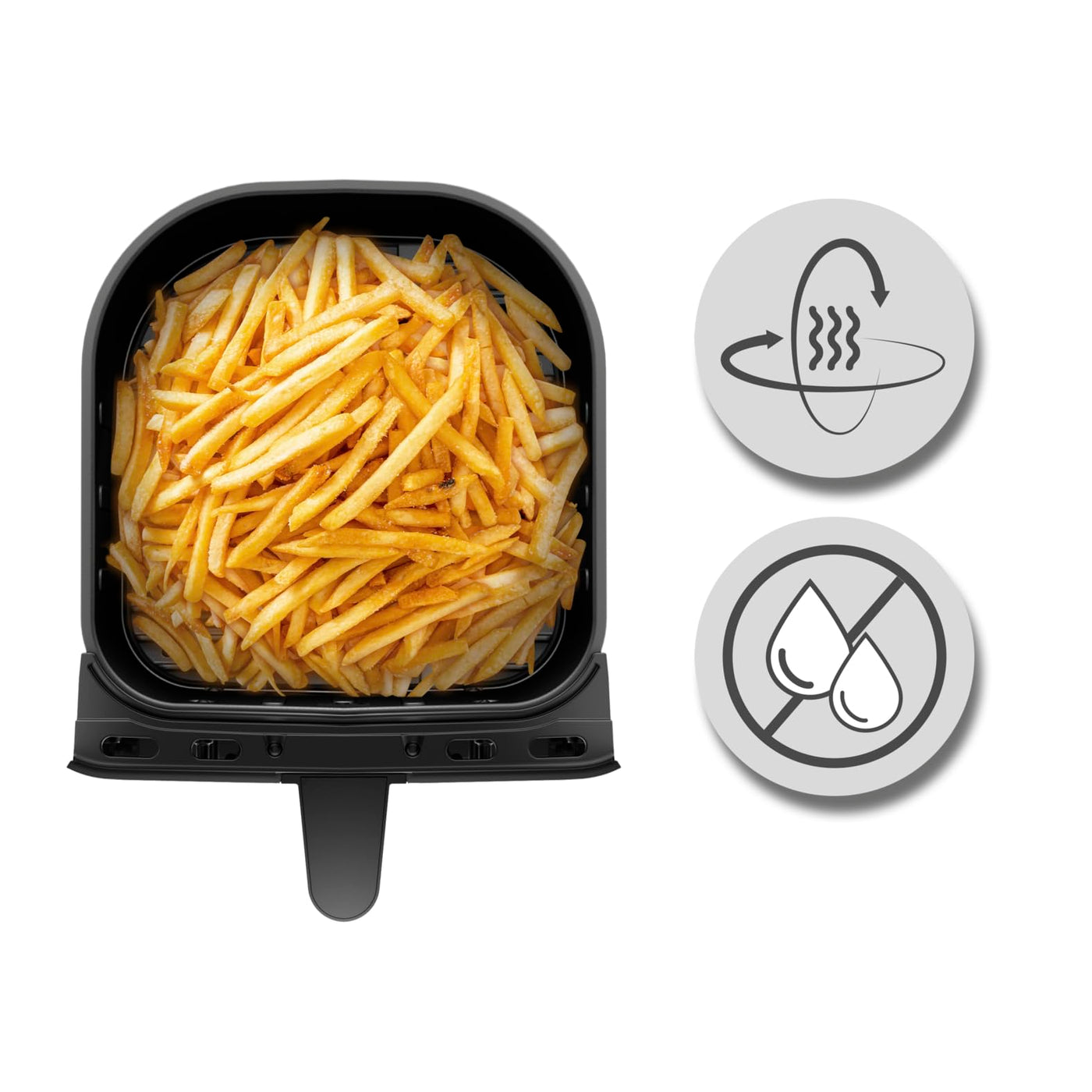 WMF Multi Taste Heißluftfritteuse, Airfryer, 1550 W, 4,6l für 2-4 Personen, gesundes Frittieren, Dörren, Grillen, Heissluftfriteuse mit 8 Programmen, 4,6 LIter Air Fryer, schwarz