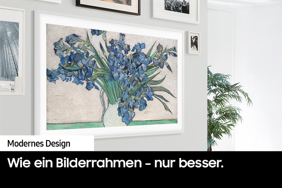 Samsung QLED 4K Fernseher The Frame 55 Zoll, Samsung TV mit mattem Display und austauschbarem Rahmen, Art Mode, Smart TV, GQ55LS03DAUXZG, Deutsches Modell [2024]