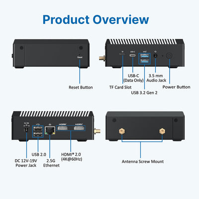 MINIX Z100-0dB lüfterloser Mini-PC, Intel N100 12th Gen 16GB DDR4, 512GB M.2 PCIe 3.0 x 4 SSD Win 11 Pro Desktop-Computer, 4K Dual Display/2,5G LAN/USB-C/WiFi 6/Automatisches Einschalten