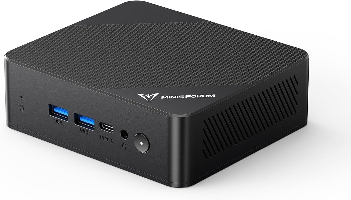 MINIS FORUM Mini PC UN100P, N100 Prozessor, 4 Kerne/4 Threads, bis zu 3,4 GHz, UHD Grafikkarte, 16 GB DDR4 SO-DIMM/512 GB SSD, HD×2/USB-C, RJ45 2,5G, USB3.2 Gen2×2, SD-Karte, WiFi-6, BT5.2
