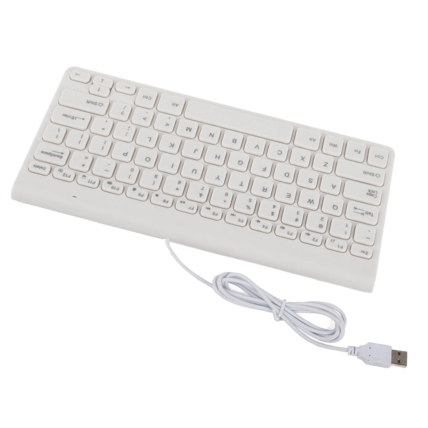 Annadue Kabelgebundenes Tastatur- und Mausset Tragbare Ultradünne USB-Plug-and-Play-Tastatur Optische Maus Mäuse-Kombination mit 1, Langlebigem Kabel für PC-Laptop (Weiss)