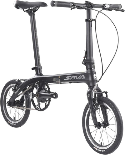 SAVADECK Klapprad 14 Zoll Carbon, Z0 Faltrad 14 Zoll mit Carbon Rahmen Fester Gang Ultraleichtes Mini Faltrad Klapprad Herren Damen und Jungen