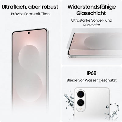Samsung Galaxy S25 Edge AI Smartphone mit Galaxy AI, Ohne Vertrag, Handy mit Android, 12 GB RAM, 256 GB GB Speicher, 200-MP-Kamera, Titanium Silver, 3 Jahre Herstellergarantie [Exklusiv auf Amazon]