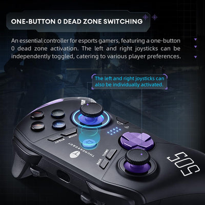Thunderobot G50S 1000HZ Controller PC Wireless für Windows PC,Switch,IOS&Android,6 Programmierbare Tasten,PC Controller Gaming mit Hall-Effekt-Joysticks&Trigger/Gyroskop (Schwarz, G50S)