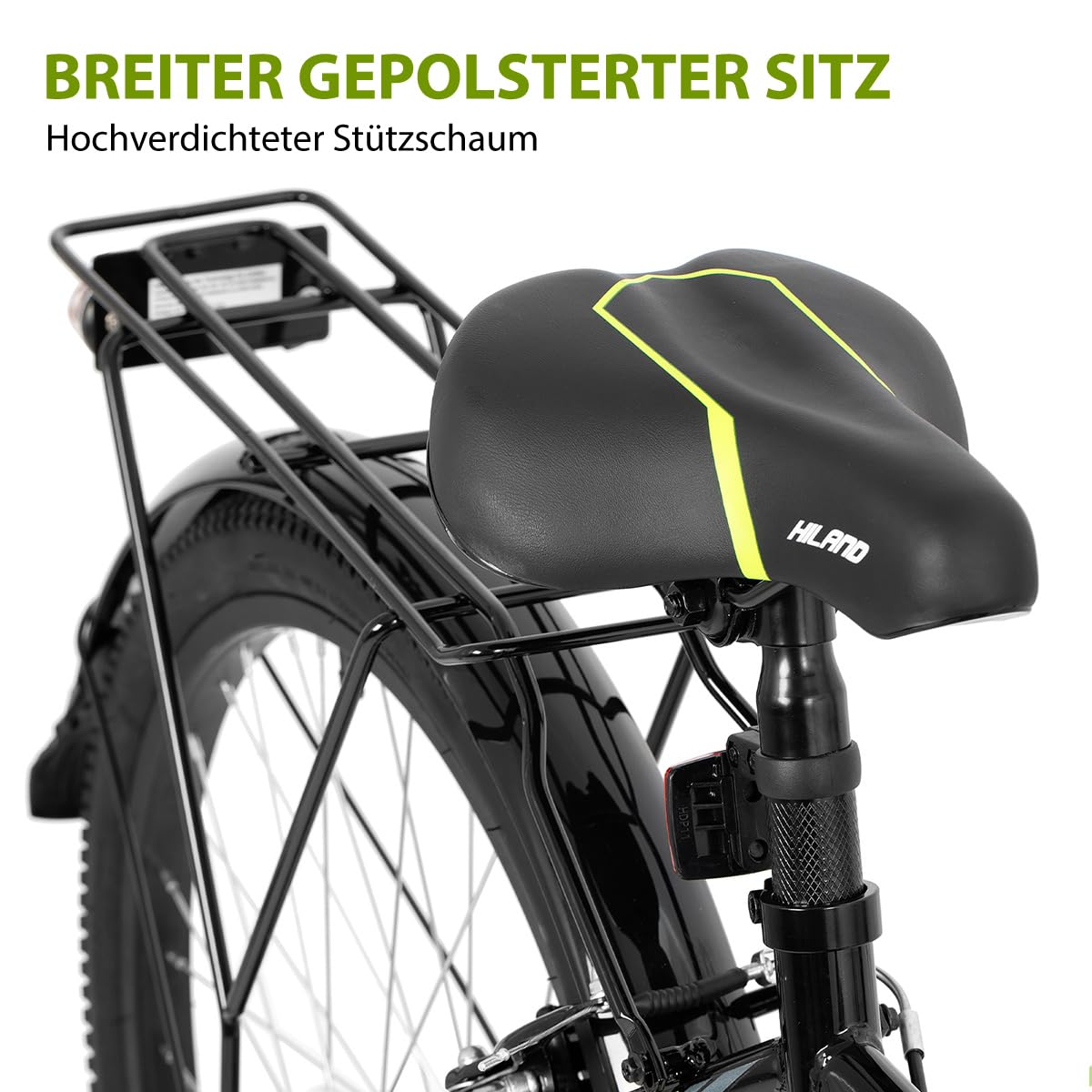 HILAND 24 Zoll Kinderfahrrad Mountainbike für Kinder Jungen Mädchen ab 7 8 9 10 11 Jahren mit 6 Gang Schaltung,Licht nach STVO, Ständer, Schwarz Fahrrad