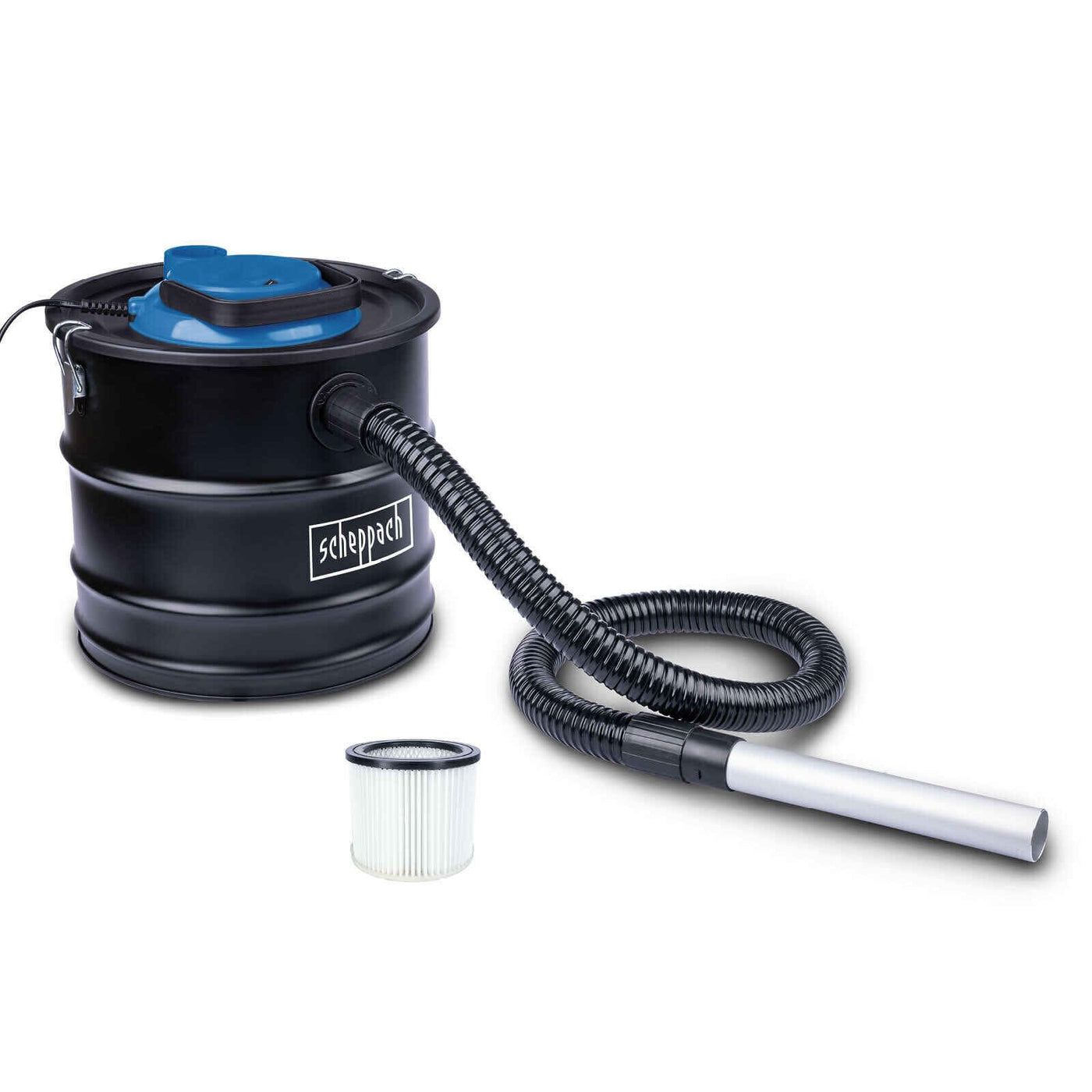 Scheppach Aschesauger GKS20 Kaminsauger mit 1200W und 18 kPa Saugleistung | 20L Fassungsvermögen | robuster Metallbehälter | großer Arbeitsradius Dank 1,2m Schlauch und 1,5m Anschlusskabel