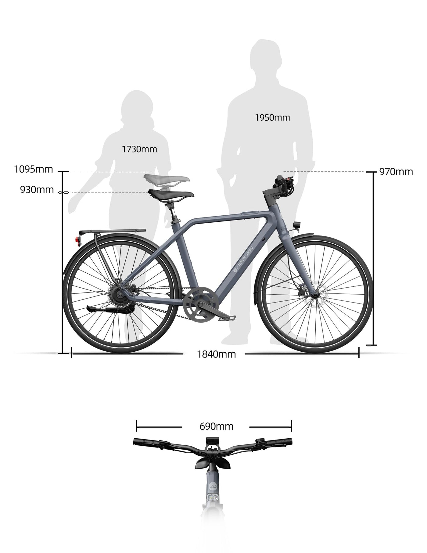 A Dece Oasis ADO e Bike Air30/Air30pro/Air30Ultra, 28 Zoll 700C, Elektrofahrrad,370,00 Wh Akku, ebike Damen/Herren, Riemenantrieb,ADO Smart APP,3,5-Zoll-IPS-Display (Air 30 Pro (2-Speed), Grau)