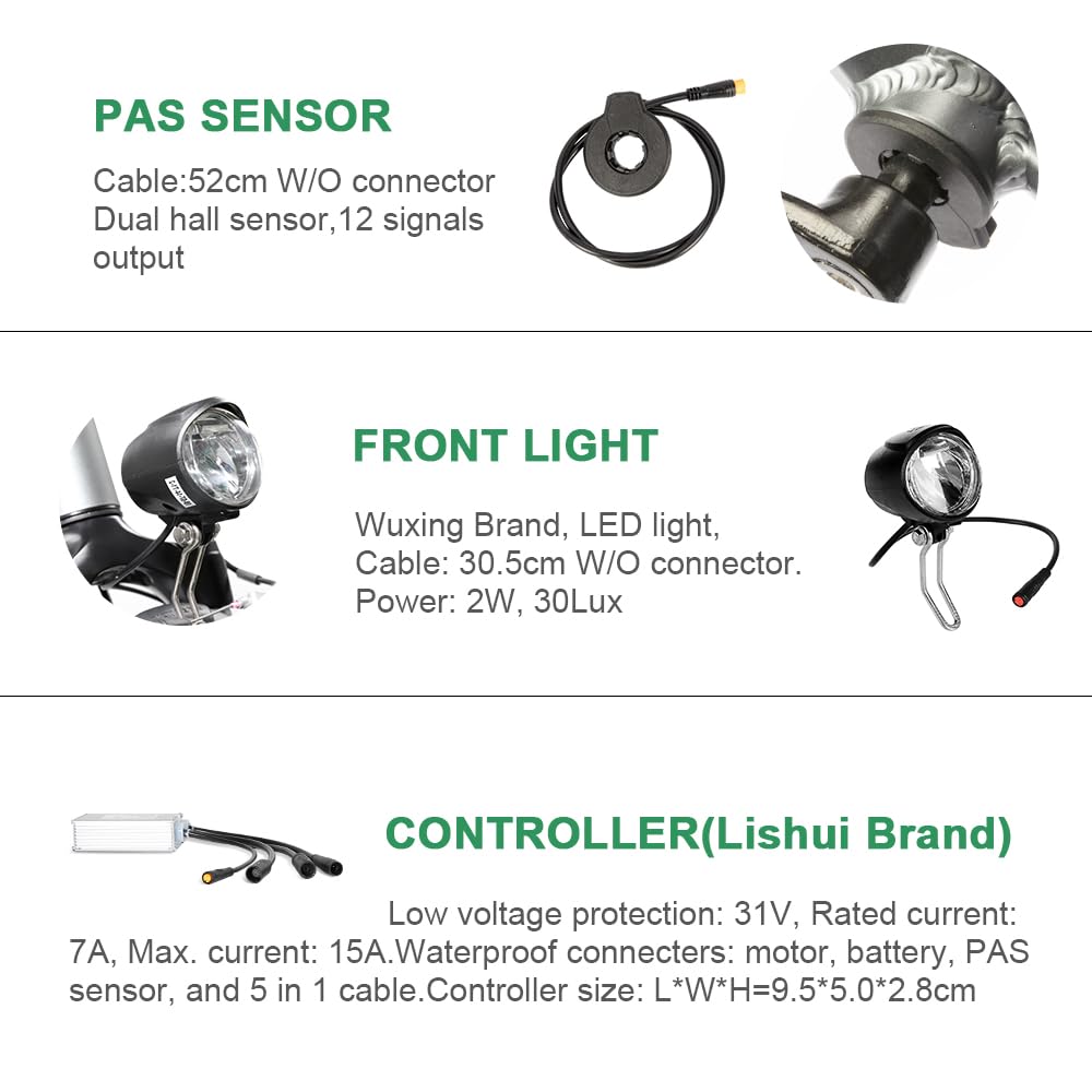 SEASON 20/24 / 26/28 / 700C Zoll Ebike Umbausatz 36V 250W Brushless Getriebe Vorderrad Nabenmotor, Elektrofahrrad Conversion Kit | LCD Display, Sensor (28'' 700C 250W / 25km/h)