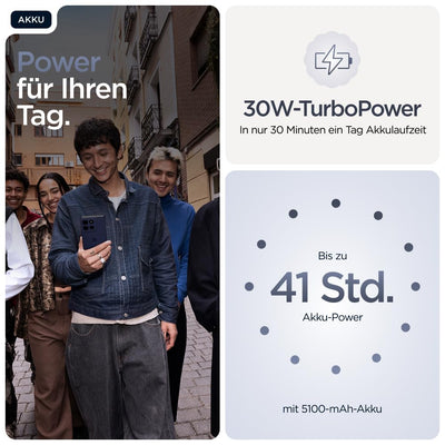 Motorola Moto g86 5G Smartphone (6,67“-Super-HD-Display, 50-MP-Kamera mit Moto-AI, 8/256 GB, 5100 mAh, Android 15) Pantone Cosmic Sky, inkl. Schutzcover