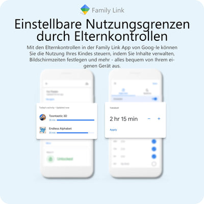 plimpton Kids Tablet 10 Zoll, Kinder Tablet mit Android 15, 9GB RAM+64GB ROM(512GB Erweiterbar) Tablets für Kinder mit Schutzhülle, Kindersicherung, BT 5.0, WiFi, Dual Kamera