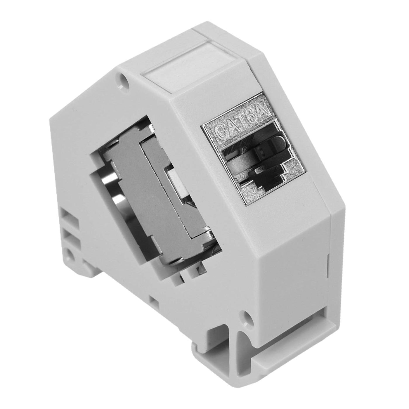 kwmobile Keystone Modul und Hutschienenadapter Set - passt auf genormte Hutschiene - 4X CAT 6A Module 4X Halter - RJ45 Buchse geschirmt - werkzeuglos