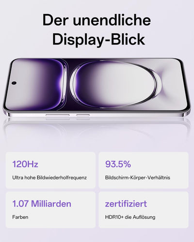 OPPO Reno12 Pro 5G 12+512GB, AI Smartphone Android, Handy, SUPERVOOC 80W, 5000mAh Akku, Schnellladefunktion, Doppelte 50MP AI Kamera, 120Hz 6,7" AMOLED, Dimensity 7300, NFC, Silber