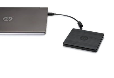 HP externes CD-/ DVD Laufwerk inkl CD und DVD Brenner mit USB Anschluss (F6V97AA) schwarz