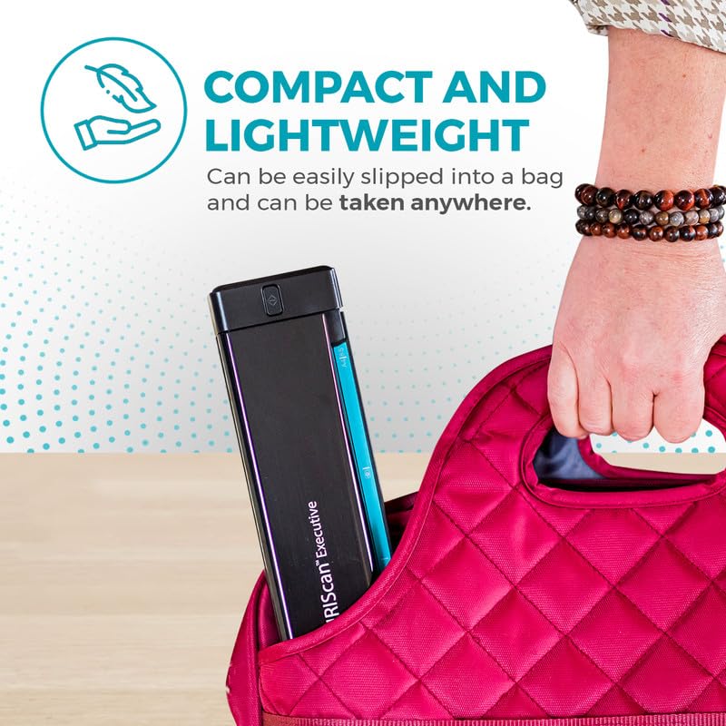 IRIScan Executive Mobile Scanner-dokumentenscanner A4 8PPM Duplex Scanner - v4: PDF-Editor, USB-betrieben, PDF-Scanner,OCR, Scan zu Word, PDF, XLS, Visitenkarten zu Outlook,Foto Scanner, Win