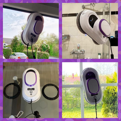 HOGA W10 Fortschrittlicher Fensterreinigungsroboter, mit Sicherheitsseil, Fernbedienung und 10 Reinigungstüchern - Unübertroffene Effizienz und Sicherheit bei der automatischen Fensterreinigung